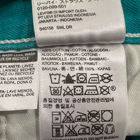 Levi’s 501 Mens/Unisex Button-Fly Teal Jeans - Picture 12 of 13